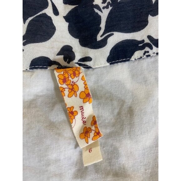 Anthropologie Maeve Women's Blue Silk Blend Multi Floral Dress - 6 - Picture 7 of 13